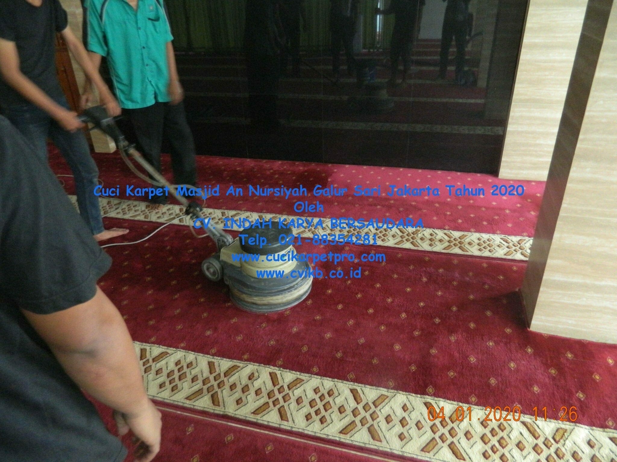 Cuci Karpet Masjid An Nursiyah di Jakarta Tahun 2020 - Layanan CV Indah Karya Bersaudara cuci karpet masjid an nursiyah galur sari jakarta tahun 2020 08
