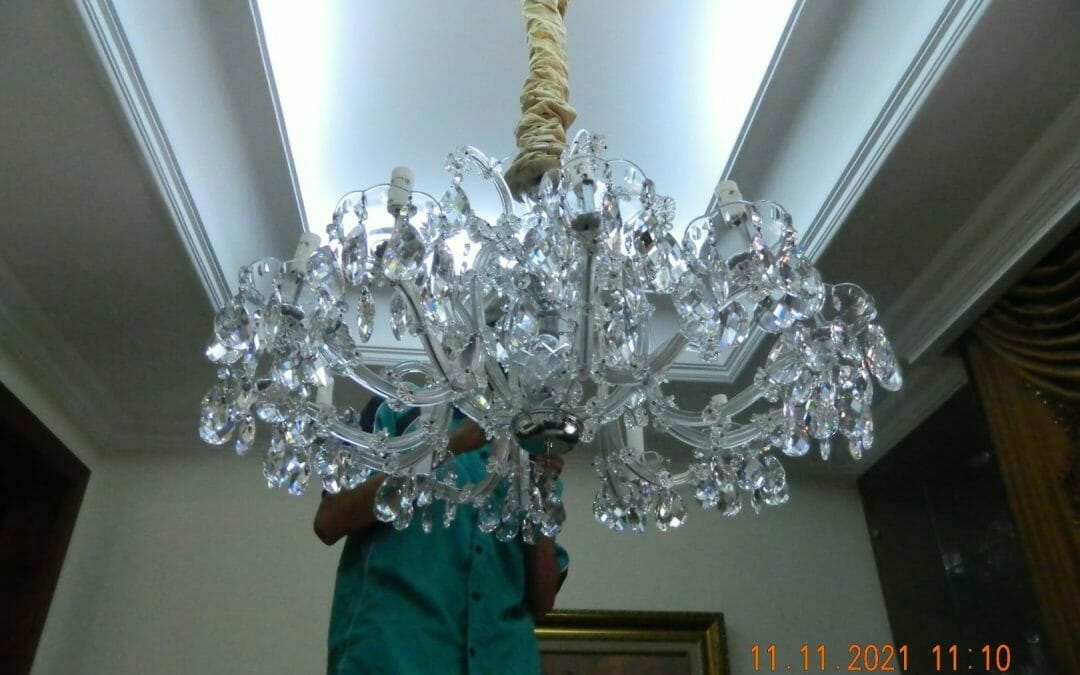 cuci lampu kristal di kemang pratama bekasi 14